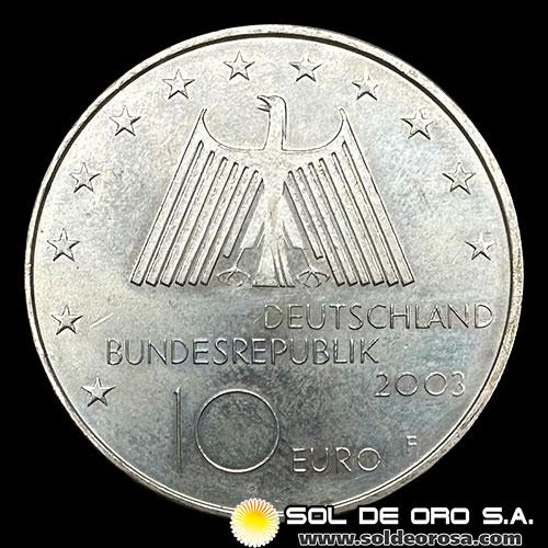 NA1 - ALEMANIA - 10 EUROS, 2003 - RUHR INDUSTRIAL DISTRICT - MONEDA DE PLATA