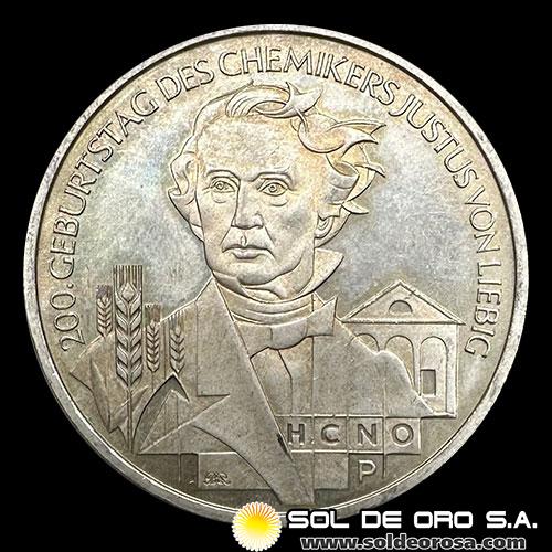 NA1 - ALEMANIA - 10 EUROS, 2003 - JUSTUS VON LIEBIG - MONEDA DE PLATA