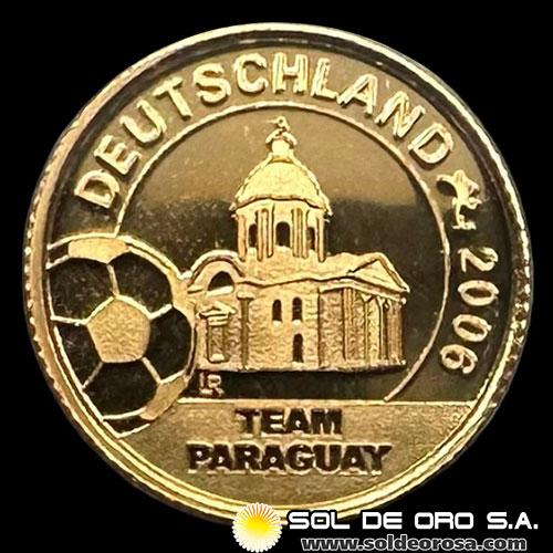 354 - REPUBLICA DE LIBERIA - 10 DOLLARS, 2004 - TEAM PARAGUAY - ALEMANIA 2006 - MONEDA DE ORO
