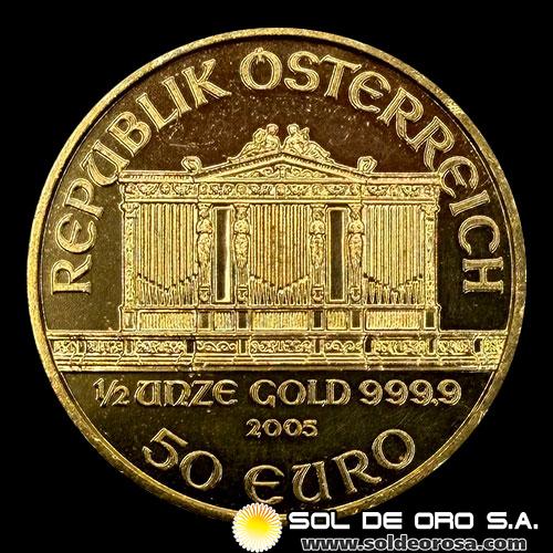 AUSTRIA - REPUBLIK OSTERREICH - 50 EURO, 2005 - MONEDA DE ORO