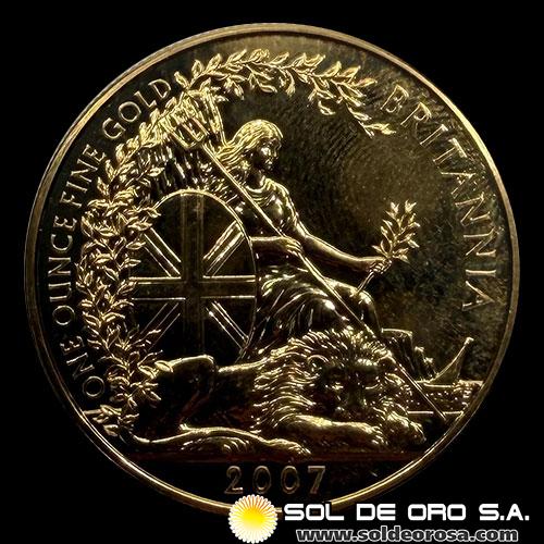 INGLATERRA - 100 POUNDS, 2007 - ELIZABETH II - MONEDA DE ORO