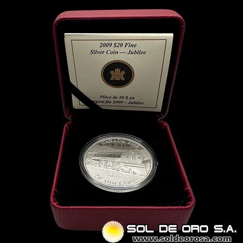 CANADA - 20 DOLLARS, 2009 - GREAT CANADIAN LOCOMOTIVE - MONEDA DE PLATA