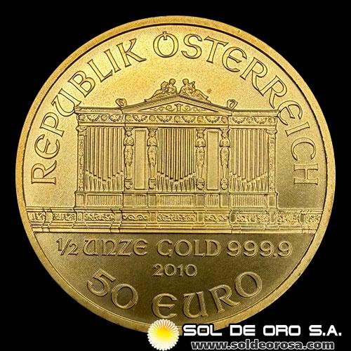 AUSTRIA - REPUBLIK OSTERREICH - 50 EURO, 2010 - MONEDA DE ORO