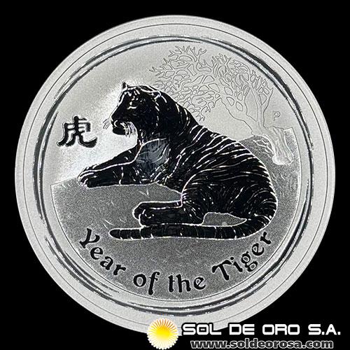 AUSTRALIA - 2 DOLLARS, 2010 - YEAR OF THE TIGER - 2 OUNCES - MONEDA DE PLATA