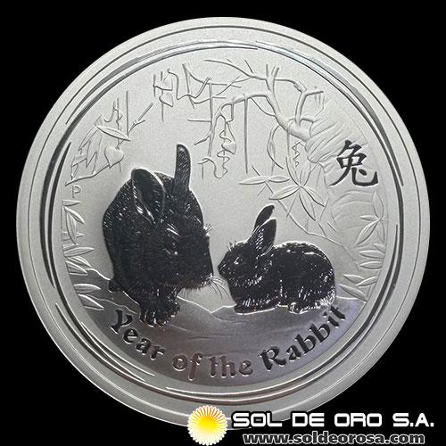 AUSTRALIA - 2 DOLLARS, 2011 - YEAR OF THE RABBIT - 2 OUNCES - MONEDA DE PLATA