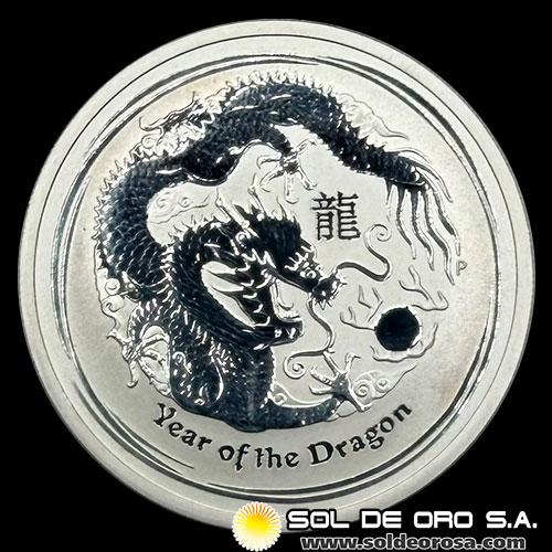AUSTRALIA - 50 CENTS, 2012 - YEAR OF THE DRAGON - MONEDA DE PLATA