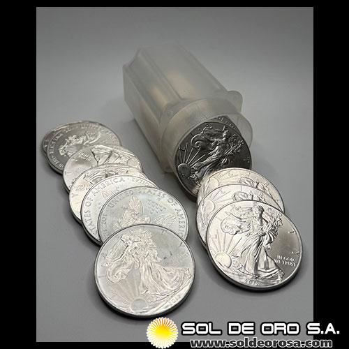 ESTADOS UNIDOS DE AMERICA - 1 DOLLAR, 2012 - LIBERTY - TUBO DE 20 ONZAS DE PLATA PURA