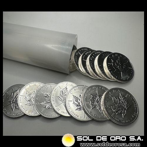 CANADA - 5 DOLLARS, 2013 - ELIZABETH II - TUBO DE 25 ONZAS DE PLATA