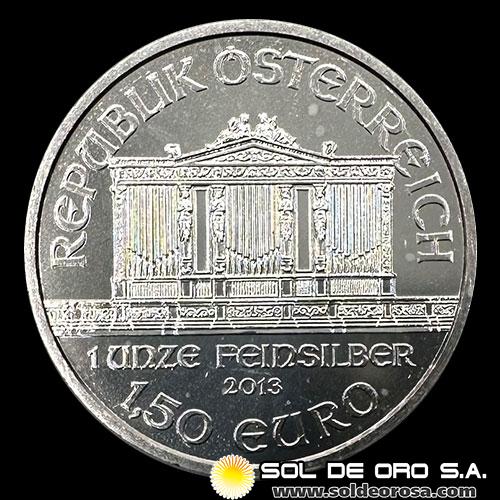 AUSTRIA - REPUBLIK OSTERREICH - 1,50 EURO, 2013 - CAJA DE 500 ONZAS DE PLATA PURA