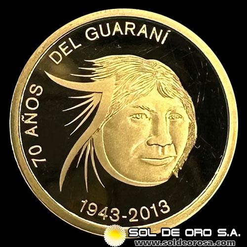 	NUMIS - PARAGUAY - 1 GUARANI, 2013 - 70 ANOS DEL GUARANI - MONEDA DE ORO
