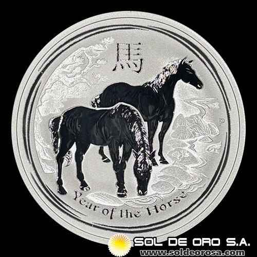 AUSTRALIA - 2 DOLLARS, 2014 - YEAR OF THE HORSE - 2 OUNCES - MONEDA DE PLATA