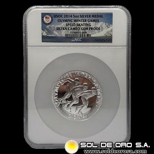 EJP - ESTADOS UNIDOS DE AMERICA - OLYMPIC WINTER GAMES - 2014 - 5 OUNCES - MEDALLA CONMEMORATIVA DE PLATA 999