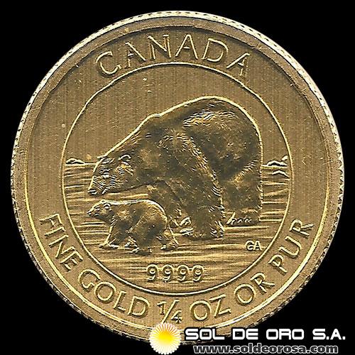 CANADA - 1/4 oz., 10 DOLLARS - CANADIAN BEAR - 2015 - MONEDA DE ORO