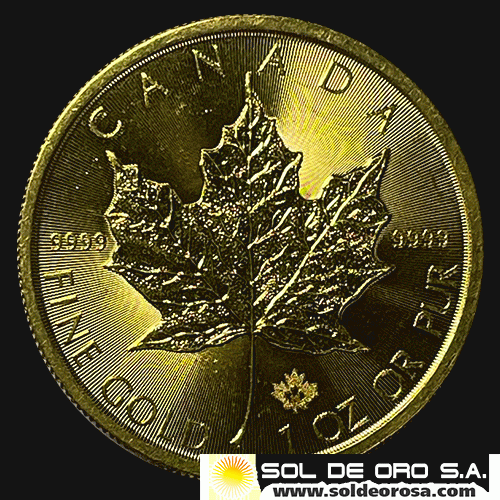 EPJR - CANADA - HOJA DE MAPPLE 1 oz., 50 DOLLARS, 2016 - MONEDA / ONZA DE ORO 999