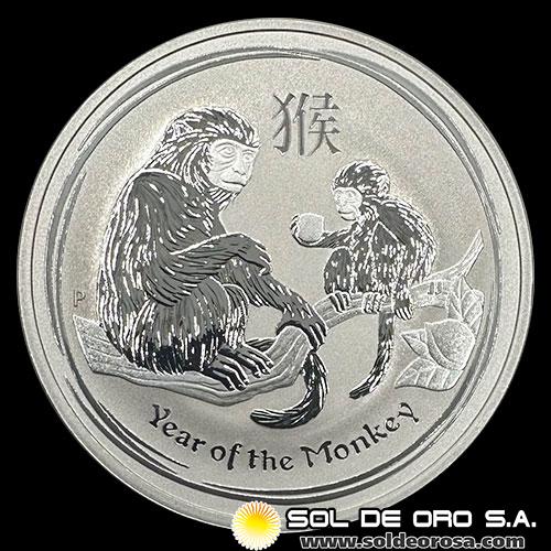 AUSTRALIA - 1 DOLLAR, 2016 - YEAR OF THE MONKEY - MONEDA DE PLATA