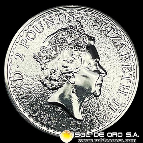 INGLATERRA - 2 POUNDS, 2017 - ELIZABETH II - MONEDA DE PLATA