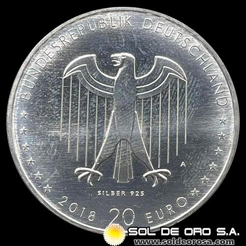NA1 - ALEMANIA - 20 EUROS - 2018 - 150 ANIVERSARIO DE PETER BEHRENS - MONEDA DE PLATA