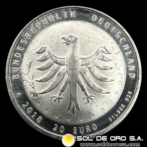 NA1 - ALEMANIA - 20 EUROS, 2018 - 275 YEARS OF GEWANDHAUS ORCHESTER - MONEDA DE PLATA