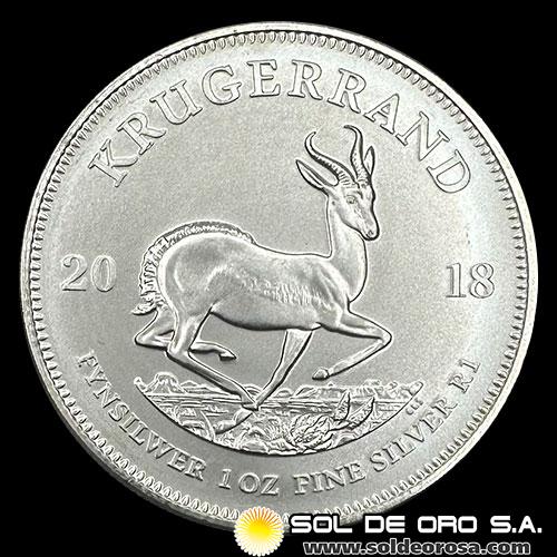 SUDAFRICA - KRUGERRAND, 2018 - ONZA DE PLATA PURA