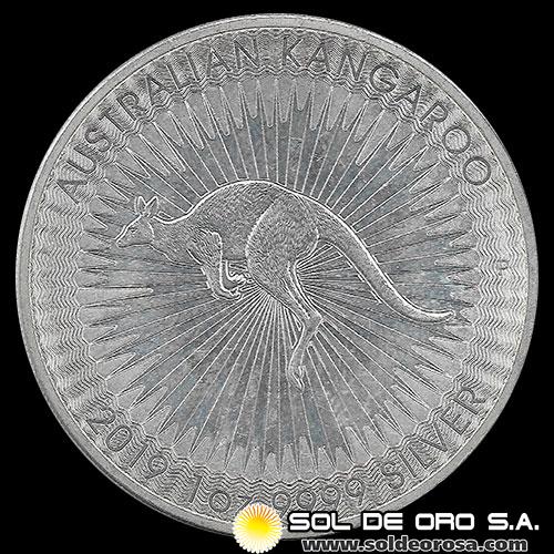 AUSTRALIA - 1 DOLLAR, 2019 - AUSTRALIAN KANGAROO - MONEDA DE PLATA