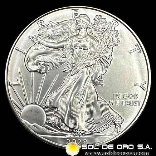 ESTADOS UNIDOS DE AMERICA - 1 DOLLAR, 2020 - LIBERTY - TUBO DE 20 ONZAS DE PLATA PURA