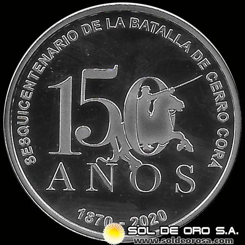 ILUSTRACION - NO DISPONIBLE - PARAGUAY - 1 GUARANI, 2020 - 150rio DE LA BATALLA DE CERRO CORA - MONEDA DE PLATA 