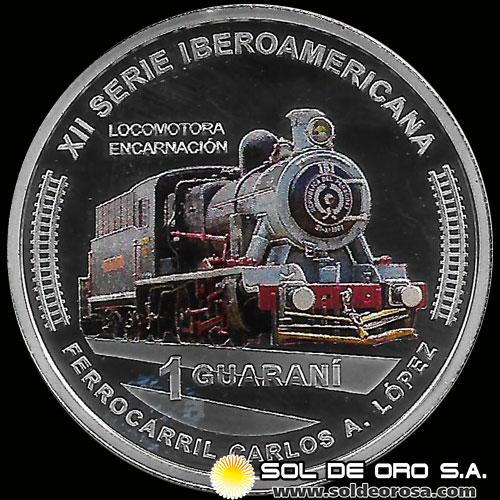 NUMIS - PARAGUAY - 1 GUARANI, 2020 - SERIE IBEROAMERICANA - FERROCARRILES HISTORICOS - MONEDA DE PLATA