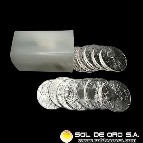 ESTADOS UNIDOS DE AMERICA - 1 DOLLAR - LIBERTY - TUBO DE 20 ONZAS DE PLATA PURA