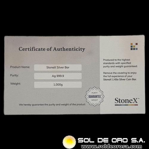 NIUE - 30 DOLLARS, 2021 - STONEX BULLION - ELIZABETH II - BARRA/MONEDA DE PLATA 999