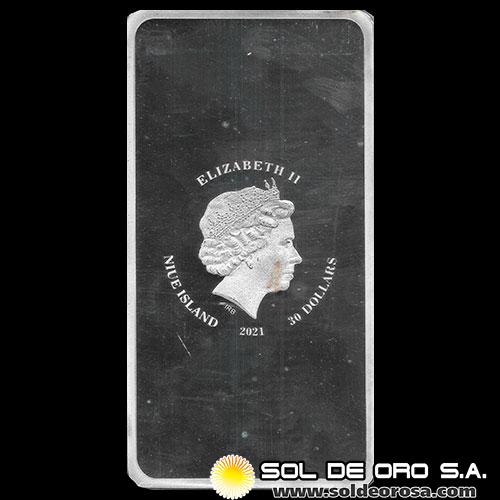 NIUE - 30 DOLLARS, 2021 - STONEX BULLION - ELIZABETH II - BARRA/MONEDA DE PLATA 999