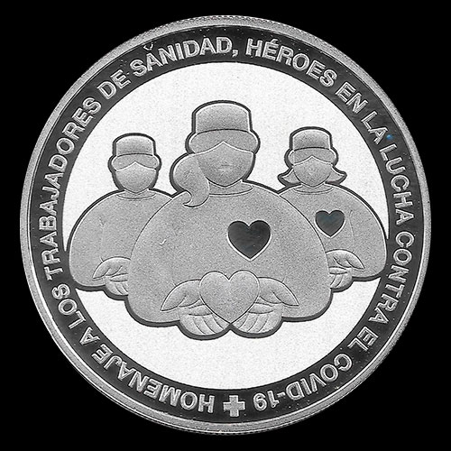 NUMIS - PARAGUAY - 1 GUARANI, 2021 - HOMENAJE A LOS TRABAJADORES DE SANIDAD - MONEDA DE PLATA