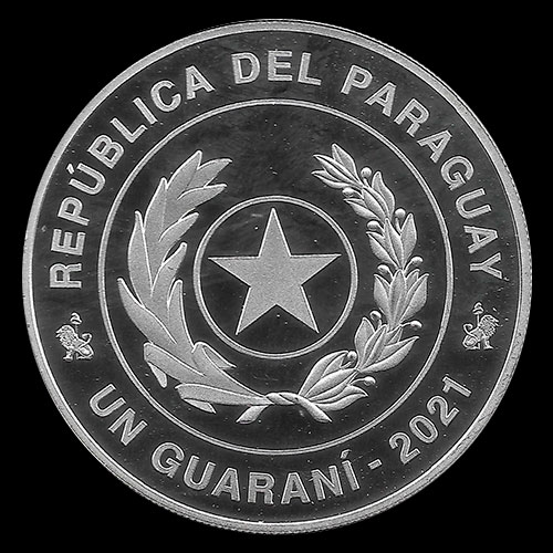 NUMIS - PARAGUAY - 1 GUARANI, 2021 - HOMENAJE A LOS TRABAJADORES DE SANIDAD - MONEDA DE PLATA
