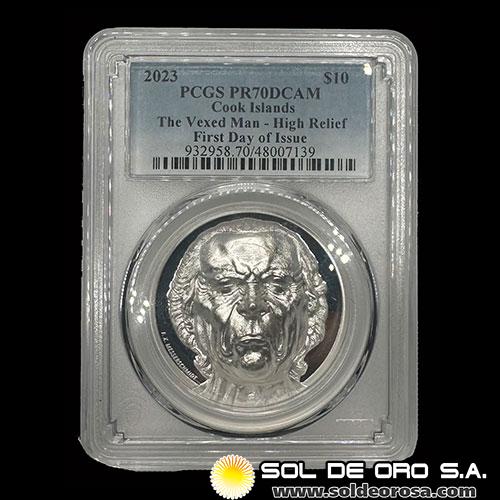 COOK ISLANDS - 10 DOLLARS, 2023 - THE VEXED MAN - MONEDA DE PLATA