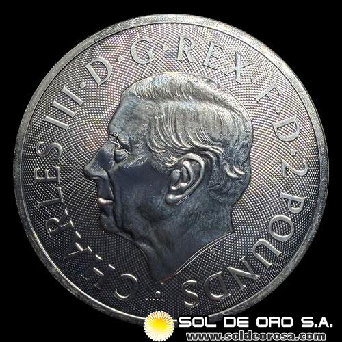 INGLATERRA - 2 POUNDS, 2023 - 60 ANIVERSARIO DE JAMES BOND - TUBO DE 20 ONZAS DE PLATA
