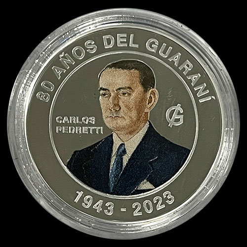 NUMIS - PARAGUAY - 80 GUARANIES, 2023 - 80 ANIVERSARIO DEL GUARANI - MONEDA DE PLATA