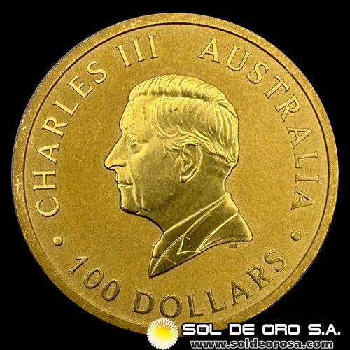 AUSTRALIA - 100 DOLLARS, 2025 - AUSTRALIAN KANGAROO - CHARLES III - MONEDA DE ORO