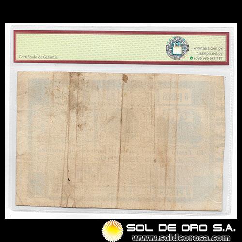 NUMIS - BILLETES DEL PARAGUAY - 1865 - CINCO PESOS (MC33) - FIRMAS: FELIX LARROSA - ANTONIO IRALA - TESORO NACIONAL