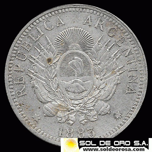 NA1 - ARGENTINA - 50 CENTAVOS, 1883 - MONEDA DE PLATA