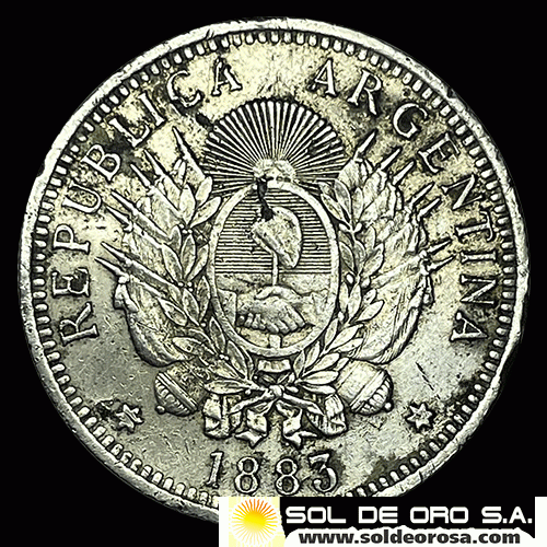 NA1 - REPUBLICA ARGENTINA - 50 CENTAVOS - 1883 - MONEDA DE PLATA