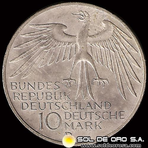 NA1 - ALEMANIA - 10 MARK - 1972.f - Series: Munich Olympics - MONEDA DE PLATA 