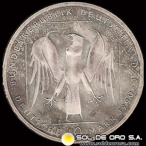 NA1 - ALEMANIA - 10 MARK - 1990.j - Subject: 800th Anniversary - The Teutonic Order - MONEDA DE PLATA 