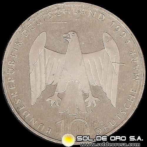 NA1 - ALEMANIA - GERMANY - FEDERAL REPUBLIC - 10 MARK / 10 MARCOS, 1994 - MONEDA DE PLATA
