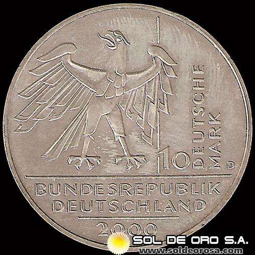 NA1 - ALEMANIA - 10 MARK - 2000 - Subject: 10th Anniversary of Reunification - MONEDA DE PLATA