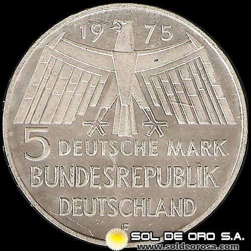 NA1 - ALEMANIA - 5 MARK - 1975 - Subject: European Monument Protection Year - MONEDA DE PLATA