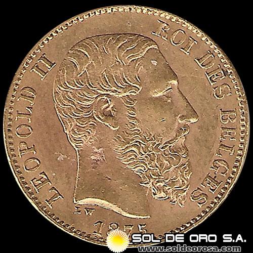 BELGICA - LEOPOLD II ROI DES BELGES - 20 FRANCOS 