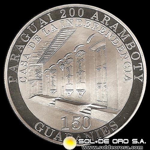 NUMIS - PARAGUAY - 150 GUARANIES, 1811 - 2011 - BICENTENARIO DEL PARAGUAY - MONEDA DE PLATA