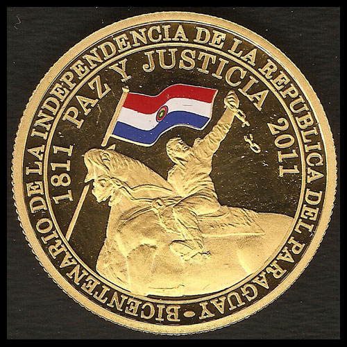 NUMIS - PARAGUAY - 200 GUARANIES, 2011 - MONEDA CONMEMORATIVA POR EL BICENTENARIO DE LA INDEPENDENCIA DEL PARAGUAY - MONEDA DE ORO