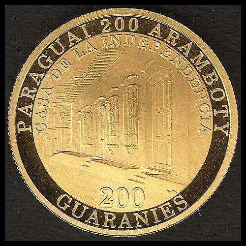 NUMIS - PARAGUAY - 200 GUARANIES, 2011 - MONEDA CONMEMORATIVA POR EL BICENTENARIO DE LA INDEPENDENCIA DEL PARAGUAY - MONEDA DE ORO