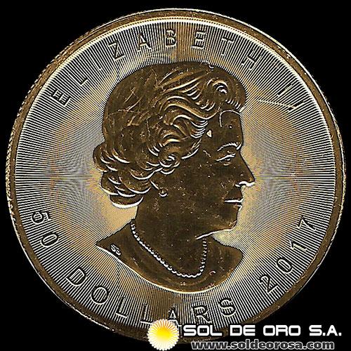 CANADA - HOJA DE MAPPLE 1 oz., 50 DOLLARS, 2018 - MONEDA / ONZA DE ORO 999 - 24 KILATES