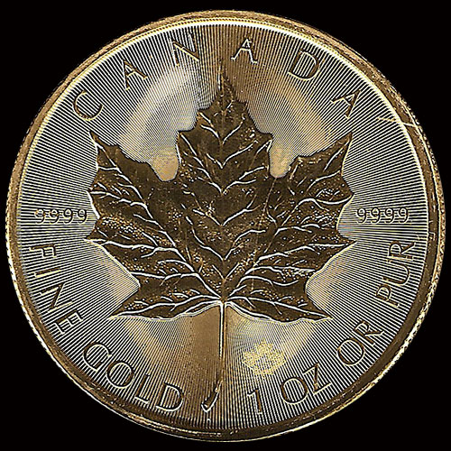 CANADA - HOJA DE MAPPLE 1 oz., 50 DOLLARS, 2020 - MONEDA / ONZA DE ORO 999 - 24 KILATES